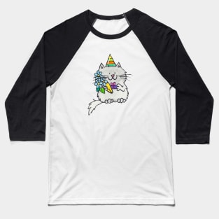 Gray birthday cat Baseball T-Shirt